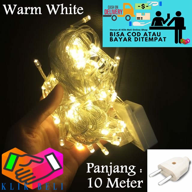 Lampu Hias Tumblr LED 10 Meter Colorful Warna Warni Tumblr Natal Anggur Bola Bulat Bintang + Free Colokan Sambungan Kabel