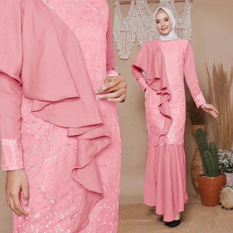 GAMIS COUPLE IBU DAN ANAK PEREMPUAN /BAJU MOSCREPE POLOS/BROKAT/BRUKAT PREMIUM