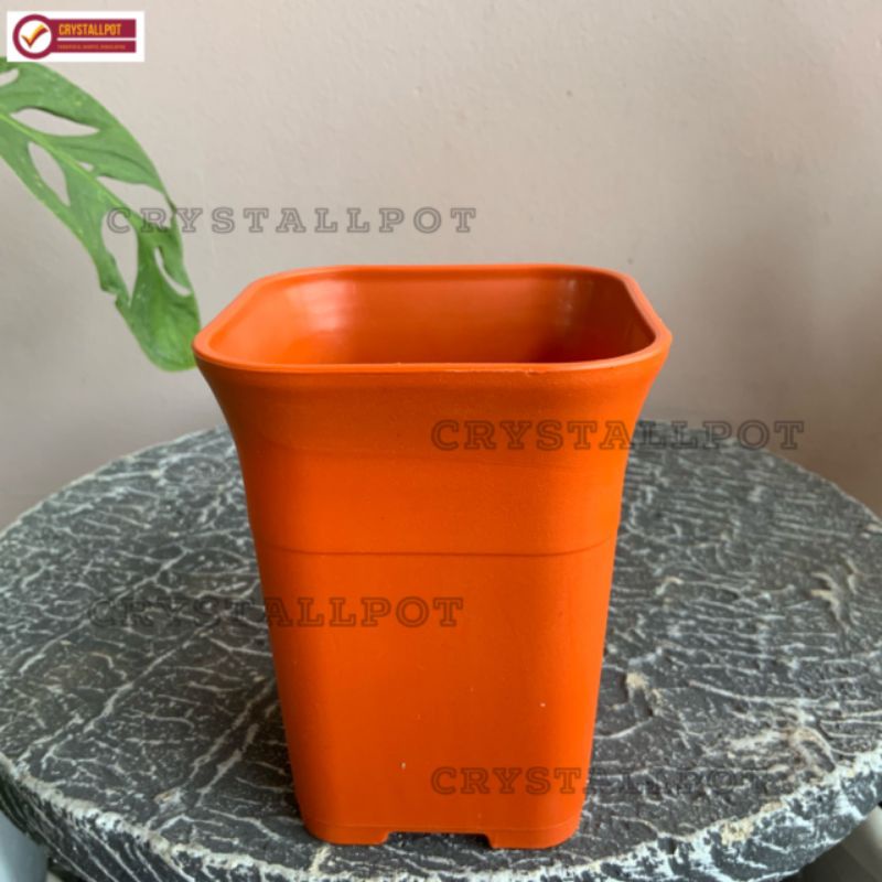 pot bunga tanaman nkt kotak juoss 12cm - NKT KOTAK 12 MERAH BATA