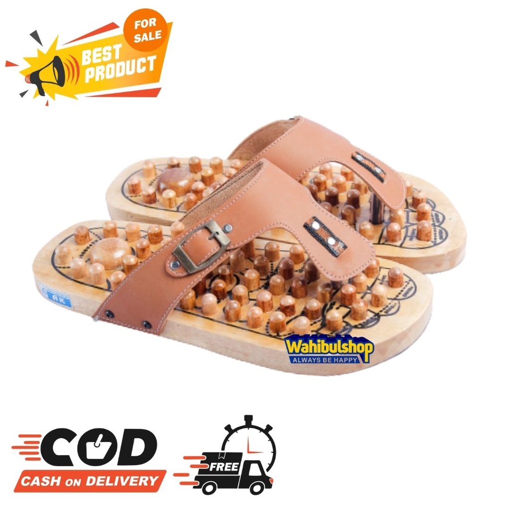 Sandal Terapi Kayu / Sandal Mengatasi Rematik / Sandal Terapi Kesehatan / Sandal Terapi Size 38 - 42