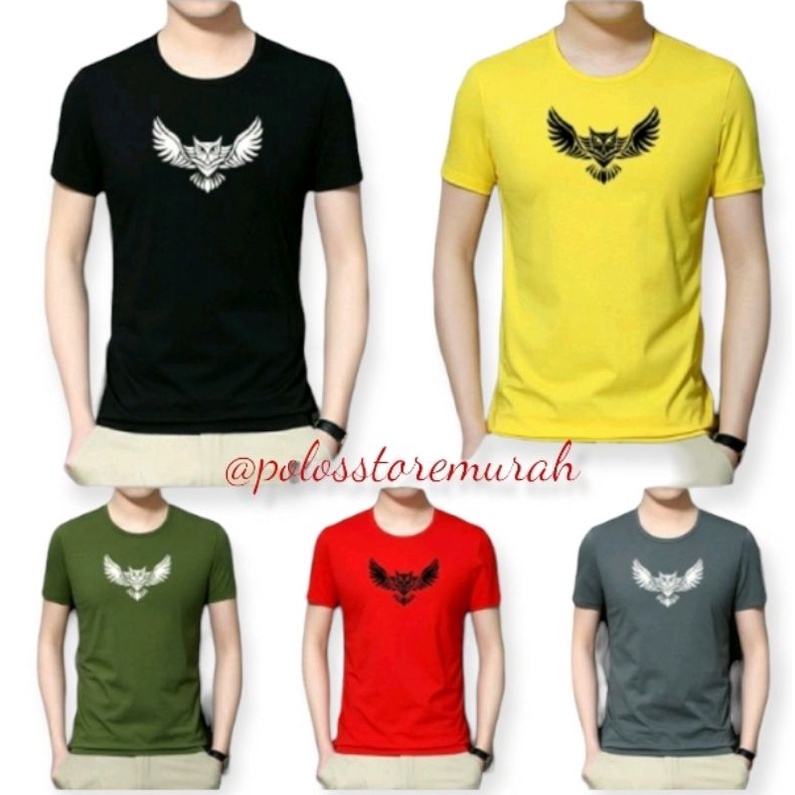 kaos pria BURUNG Owl baju kaos cowok lengan pendek baju kaos pria owl pakaian atasan pria Owl baju c