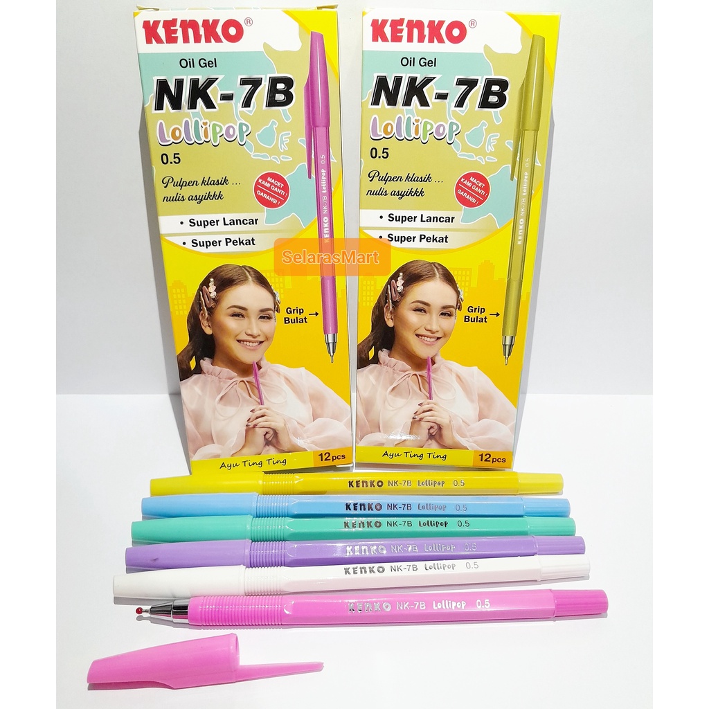 

KENKO Pulpen NK-7B Lollipop Oil Gel 0.5mm Cover Berwarna Per Pcs