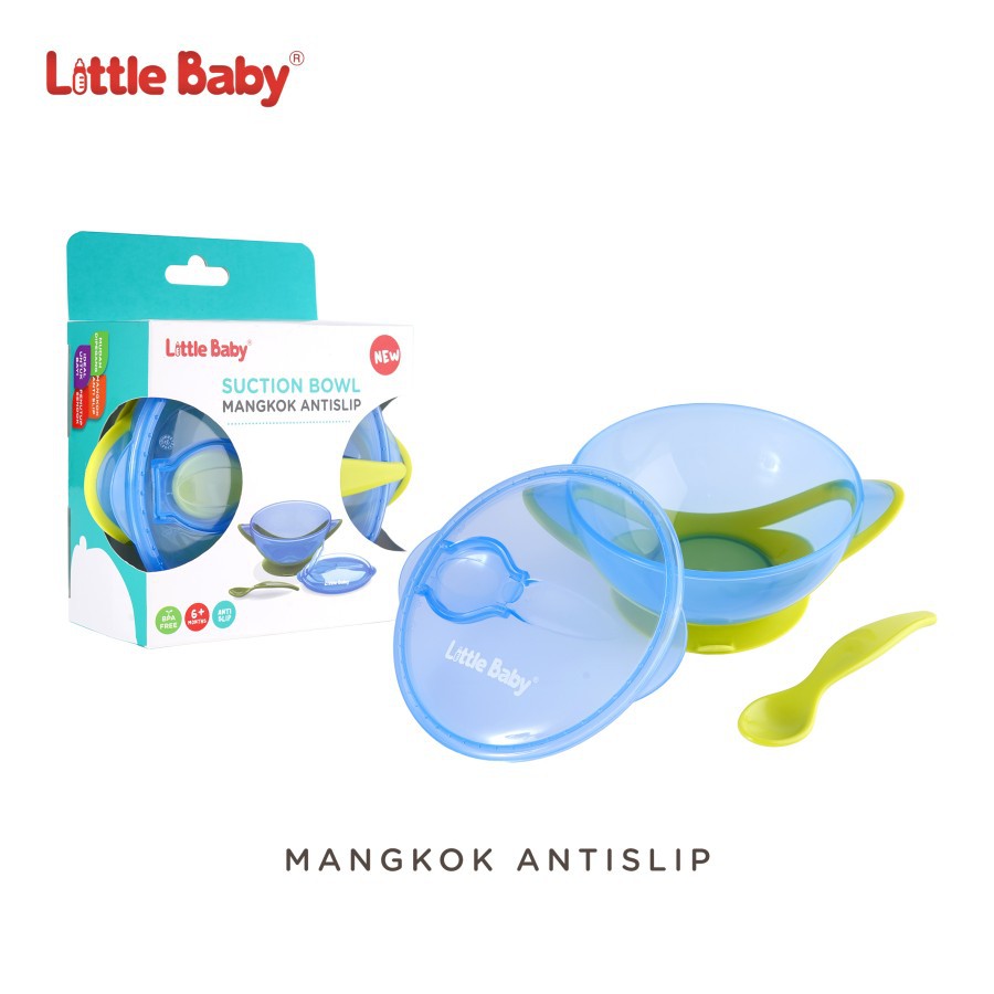 Little Baby Suction Bowl / Mangkok Makan + Sendok Anti Slip Bayi