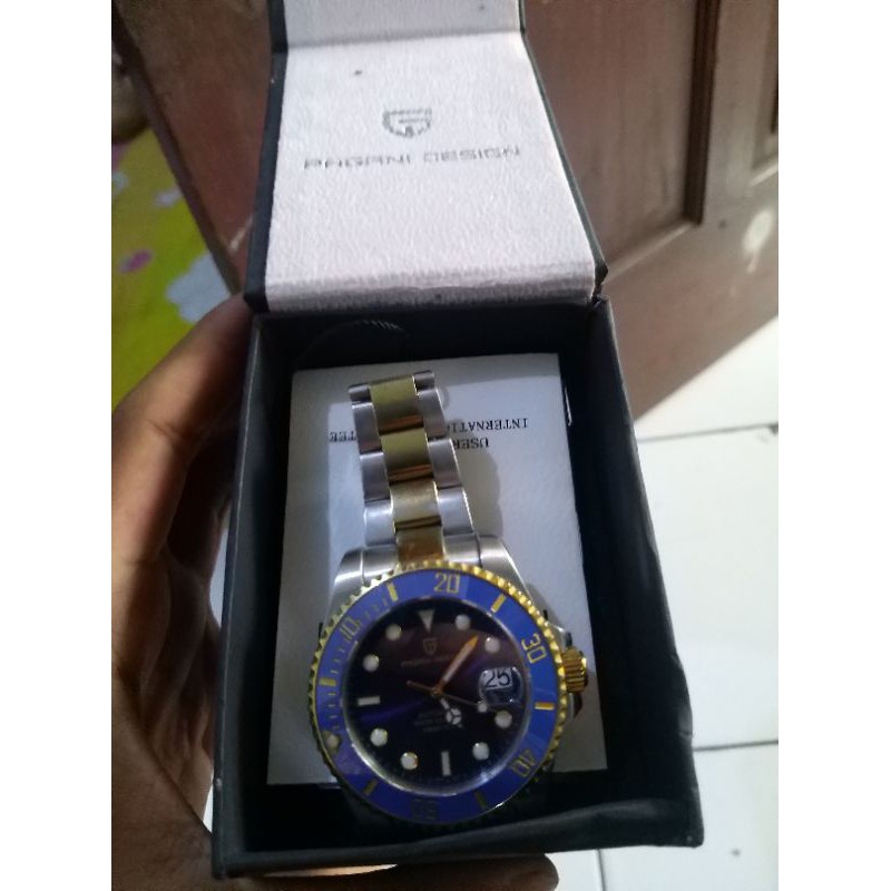 Pagani Design Submariner Gold Blue Automatic Jam  Pria Original Homage Best Quality(model rolex)