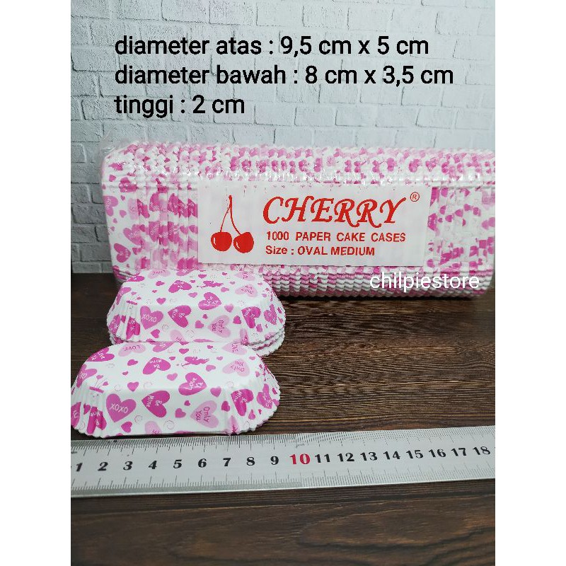 (1000 lembar) paper cake case oval medium / cup kue kertas oval