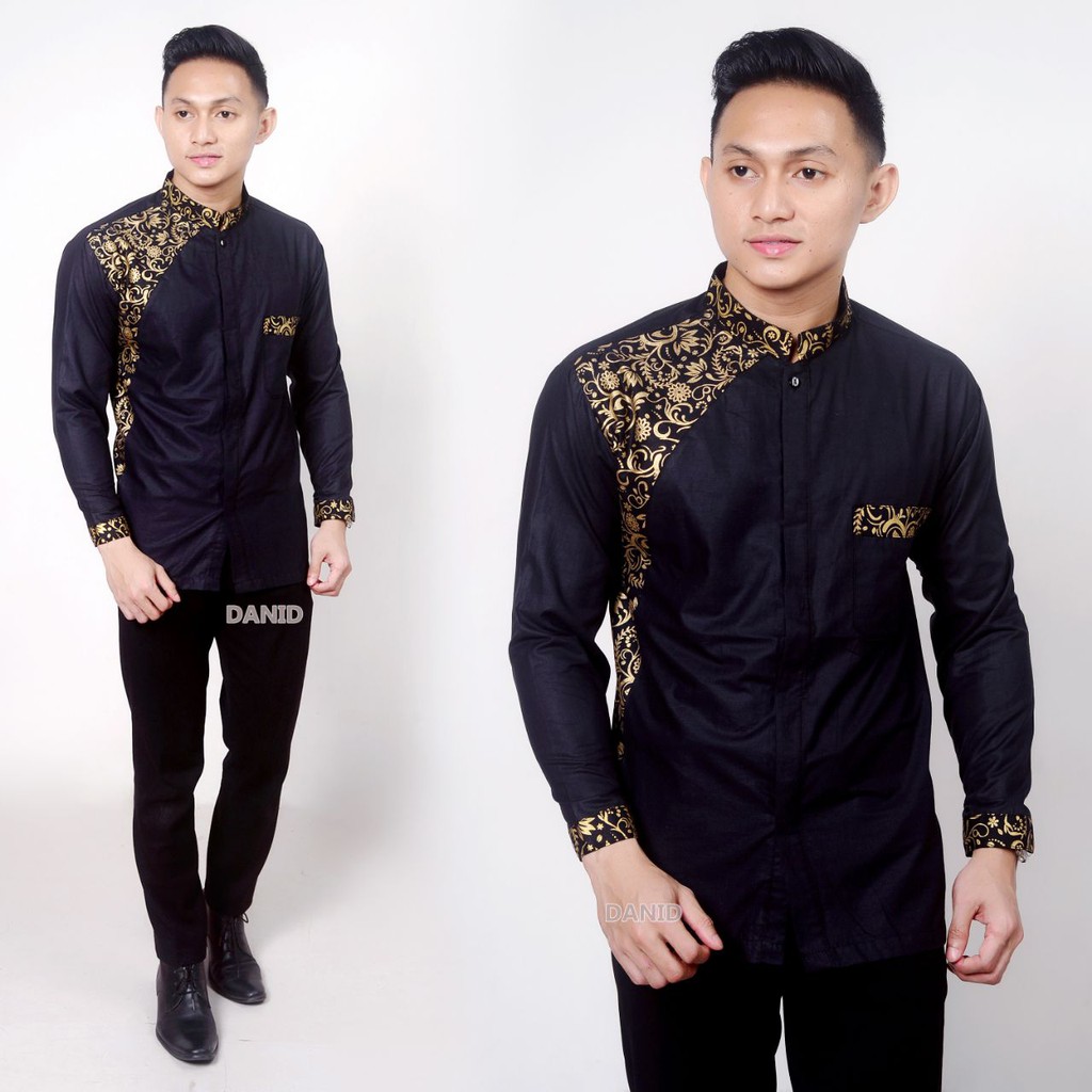 Baju Koko Pria Muslim Gus Azmi Syubbanul Muslimin Koko batik KPB01 Hadroh Azzahir Hilwa Ala Santri