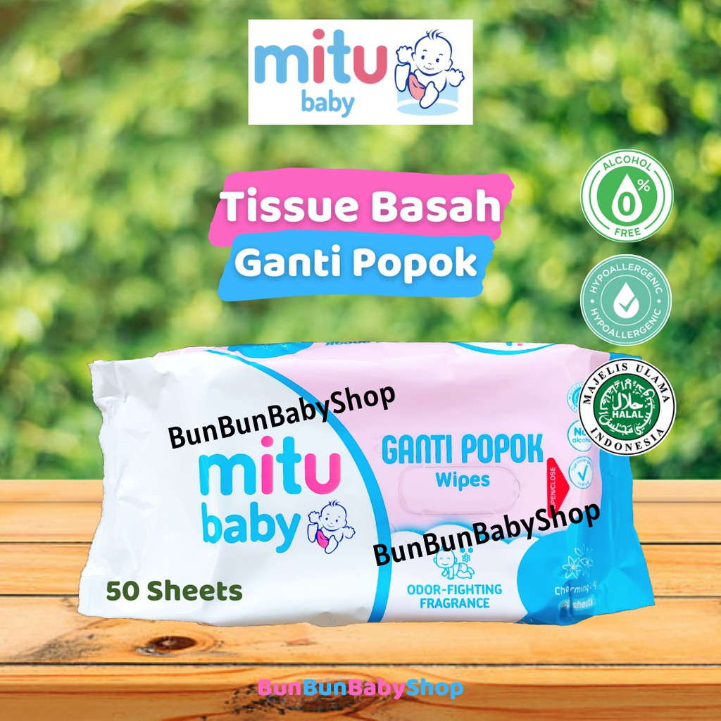 MITU Ganti Popok Baby Wipes Perawatan New Born Tissue Basah Non Alkohol 50's Perlengkapan Baru Lahir