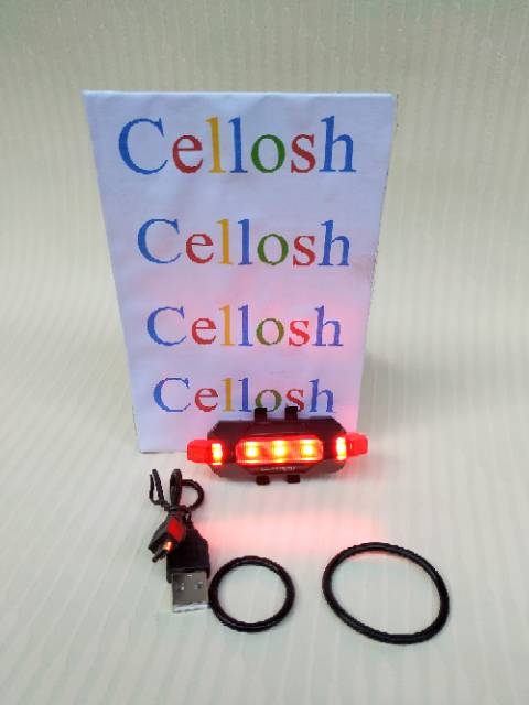 Lampu Sepeda 5 LED Taillight Rechargeable - 410-28