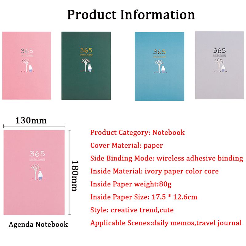 DIARY BOOK BINDER BUKU DIARI AGENDA 365 HARI HARD COVER NOTEBOOK NOTES BIRU LANGIT SKY BLUE