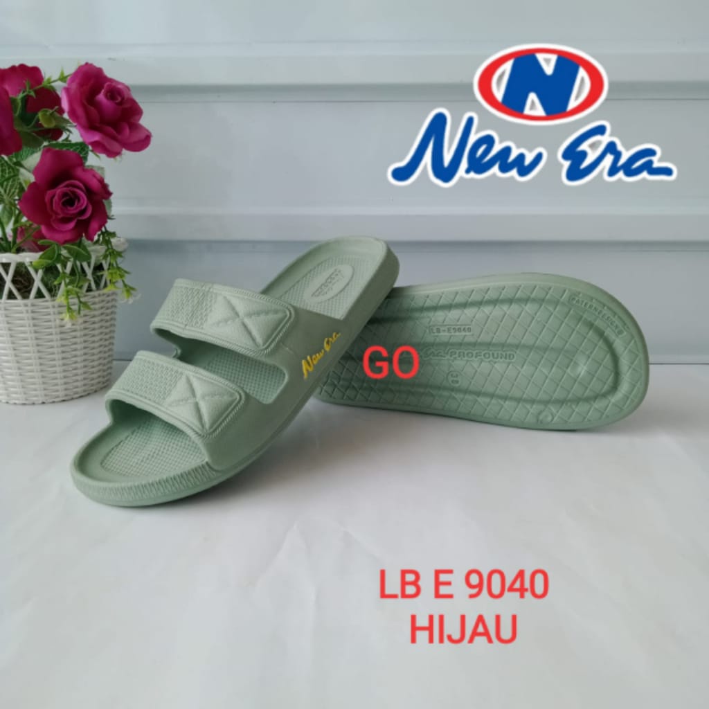 gof NEW ERA LB E 9040 Sandal Karet Wanita Terbaru Sendal Karet Selop Ban Dua Size 37-40