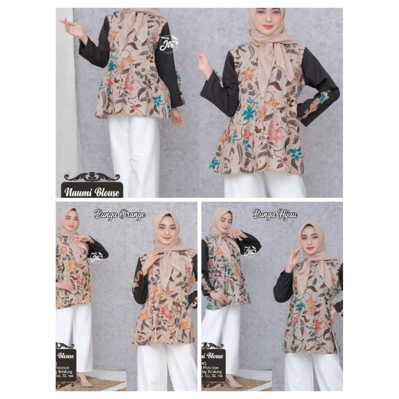 MODEL ATASAN WANITA TERBARU BATIK WANITA KEKINIAN BLOUSE BATIK KERJA KOMBINASI DIANARA 2022