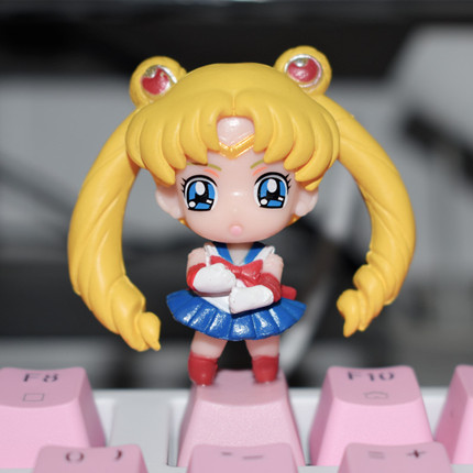 Keycap Keyboard Mekanik Desain Sailor Moon Cat Claw Bentuk Persegi R4 Warna Pink