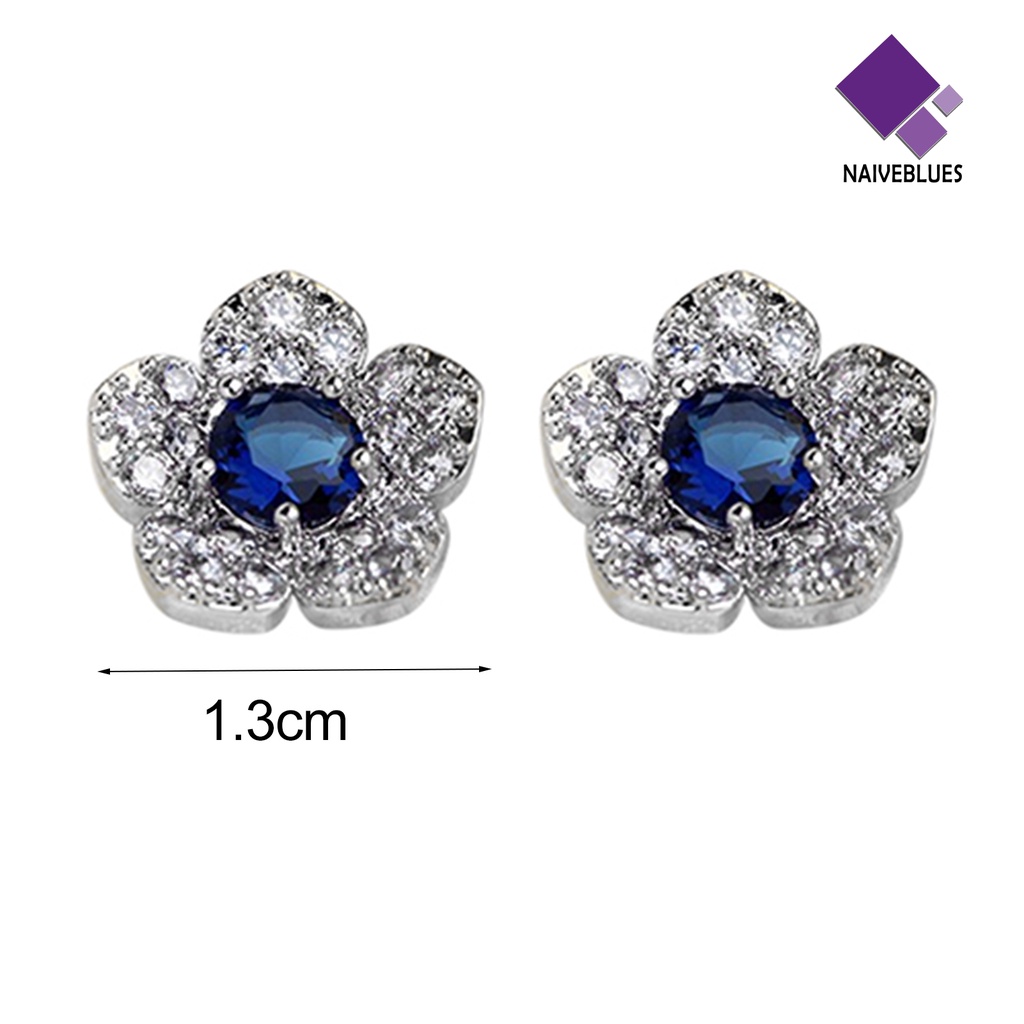 Anting Stud Bentuk Bunga Bahan Alloy Untuk Wanita