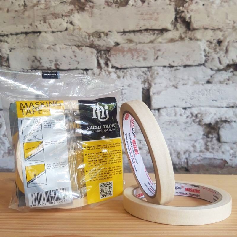 

Masking Tape / Selotip Lakban Kertas NACHI TAPE 12 mm 1/2" 20 yard Isolasi Solasi