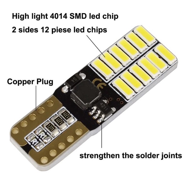 Lampu Senja Canbus Termurah Led T10 24 Smd 2 Pcs sepasang R036