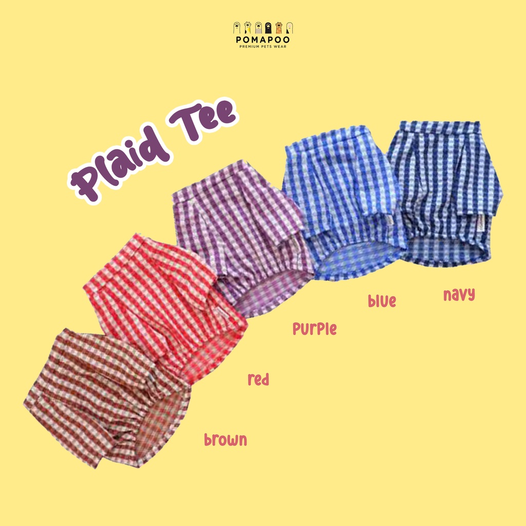 POMAPOO - Baju Kucing dan Baju Anjing Plaid Tee