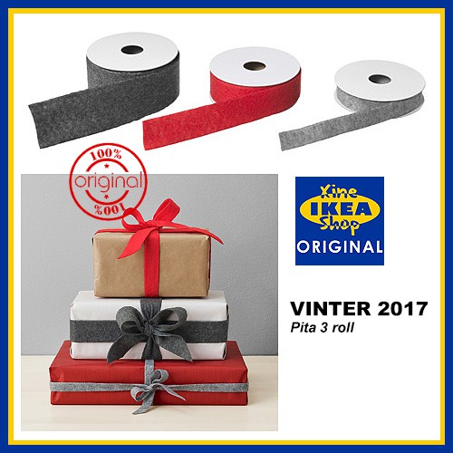 

VINTER Pita Kado Set Isi 3 Abu-abu Merah