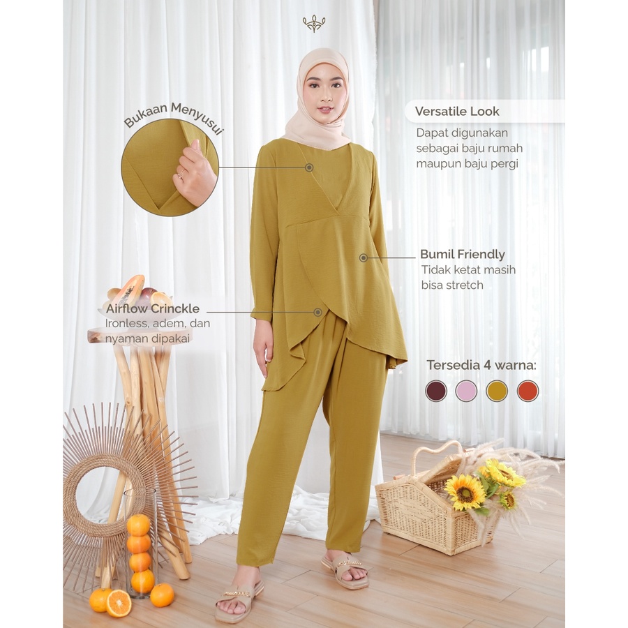 Wimi.id Raisha Set | Baju Ibu Hamil dan Menyusui