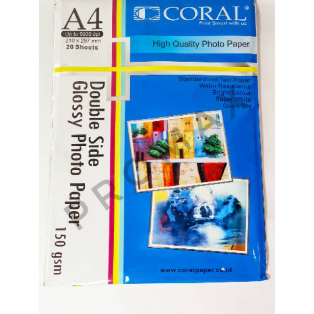 

Kertas Foto Kilap Dua Sisi Tipis Glossy Photo Paper Double Side A4 150 Gr