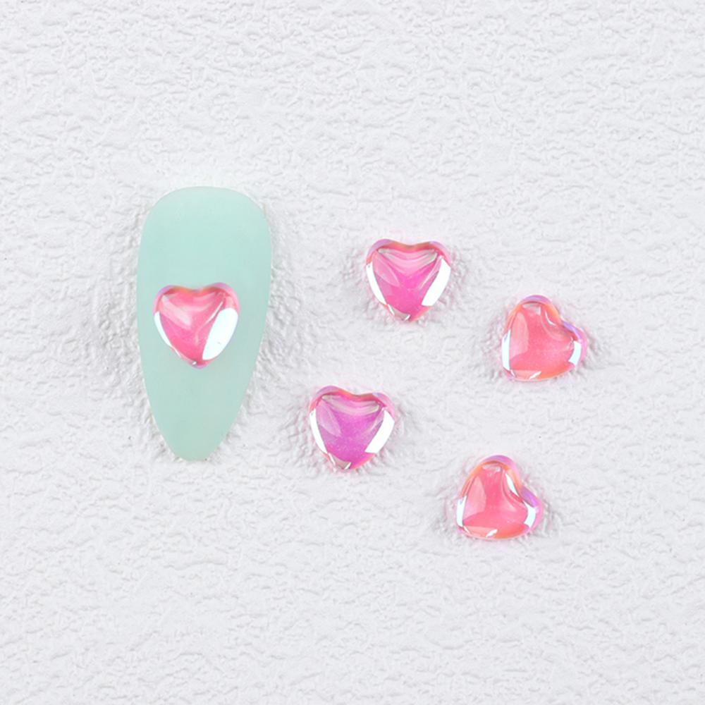 Rebuy 3D Nail Art Rhinestones Charms Flat Diamond Manicure Aksesoris Peach Jantung Nail Art Dekorasi