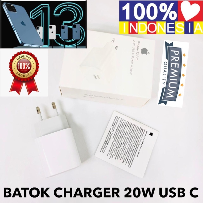 Batok Charger For iPhon3 13 Vibox Premium Nice 100% Batok Charger 20W USB C