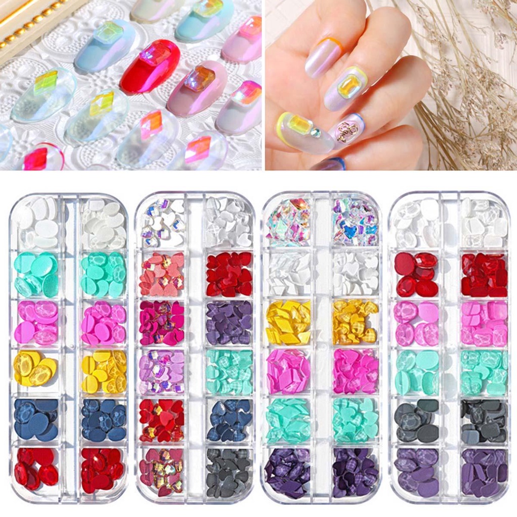 AUGUSTINA Agustin 3D Dekorasi Nail Art Perhiasan Hati Crystal Manicure