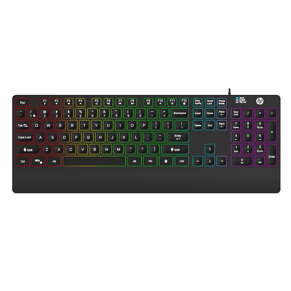 Keyboard Gaming HP K120 - Membrane Keyboard With Chocolate Keycaps RGB-1