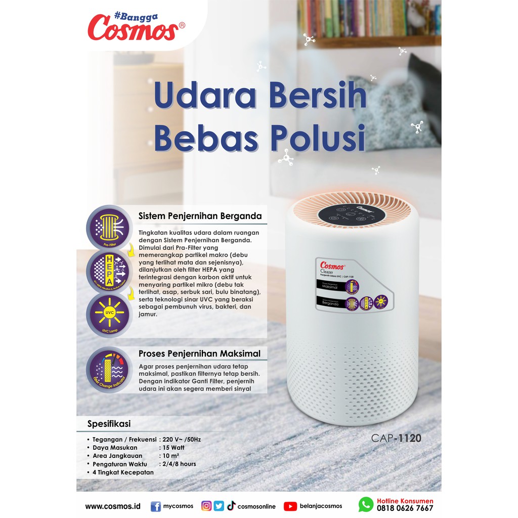 Cosmos Air Purifier CAP-1120 dan CAP-1230