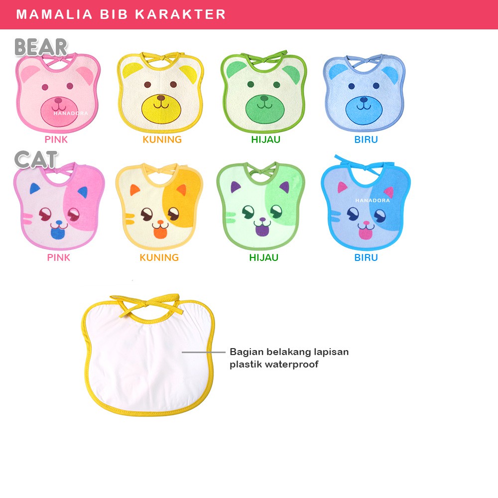 Mamalia Bib/Celemek Bayi Handuk Tali Karakter