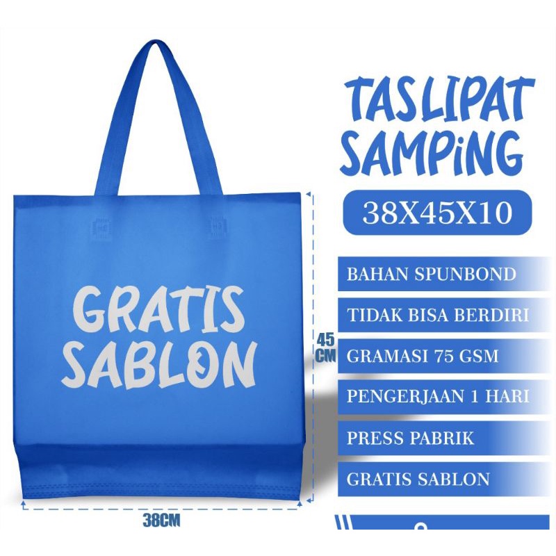 Spunbon sablon goodybag custom 38×45×10