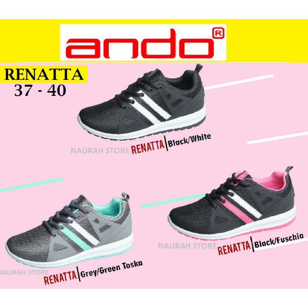 ANDO RENATTA ORIGINAL SEPATU SNEAKERS TALI KUALITAS IMPORT FREE ONGKIR ALternatif Plano Lindsey