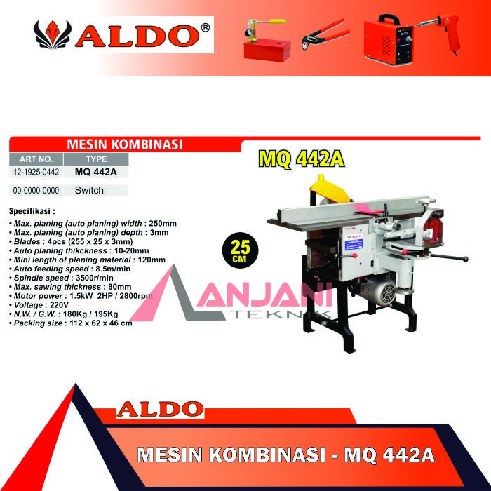 ALDO MQ 442 A MESIN KOMBINASI 25cm PLANER JOINTER CIRCULAR SAW 25 cm MQ442A Indonesia|Shopee Indonesia