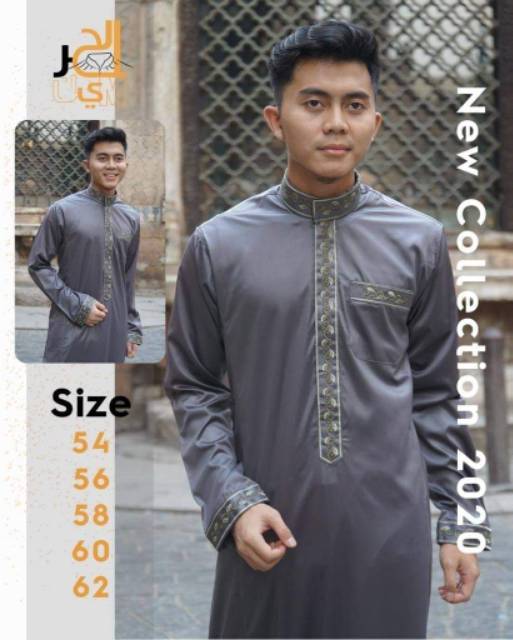 Jubah pria Daffa Alharomain new model 2020 bordil premium