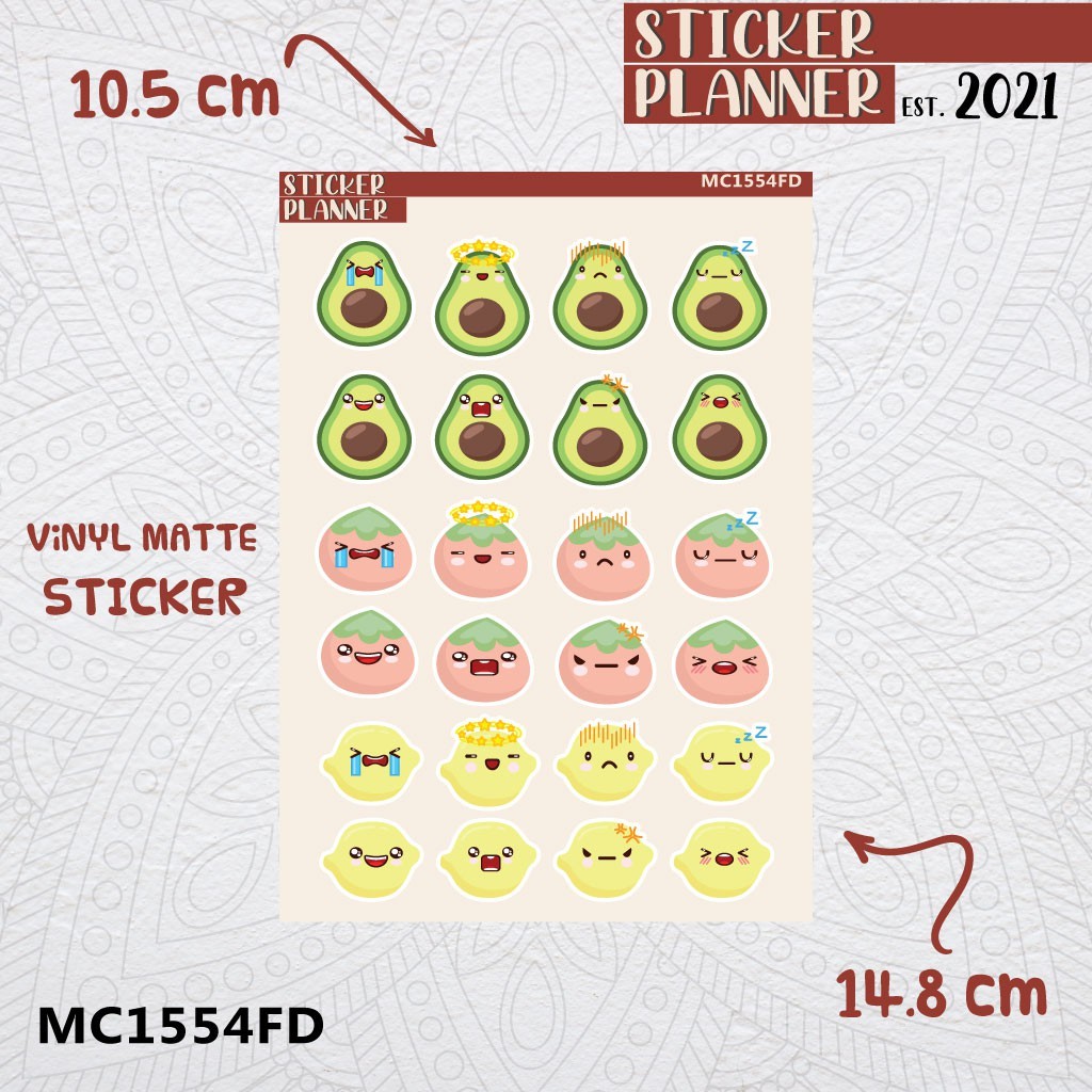 

Sticker Planner Emoji Fruit Kawaii Cute | Sticker Sheet, jurnal, Scrapbook, Studygram, Deco, Journal