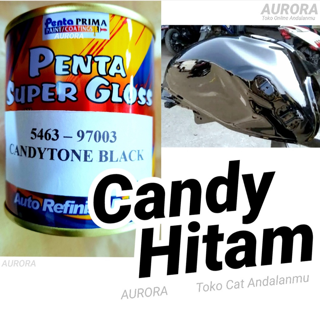 Cat Hitam Candy Tone Black Penta Super Gloss 200 gram Candytone Transparan Candi Cendi Cenditon Tran
