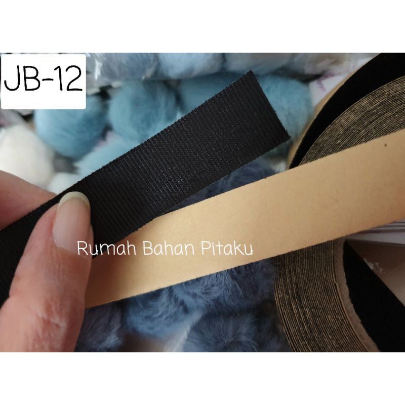 Per-Yard (=90cm) |Pita Perekat Ujung Bando Hitam - Lebar 2cm/2,2cm | Isolasi Bando | Craft Aksesoris