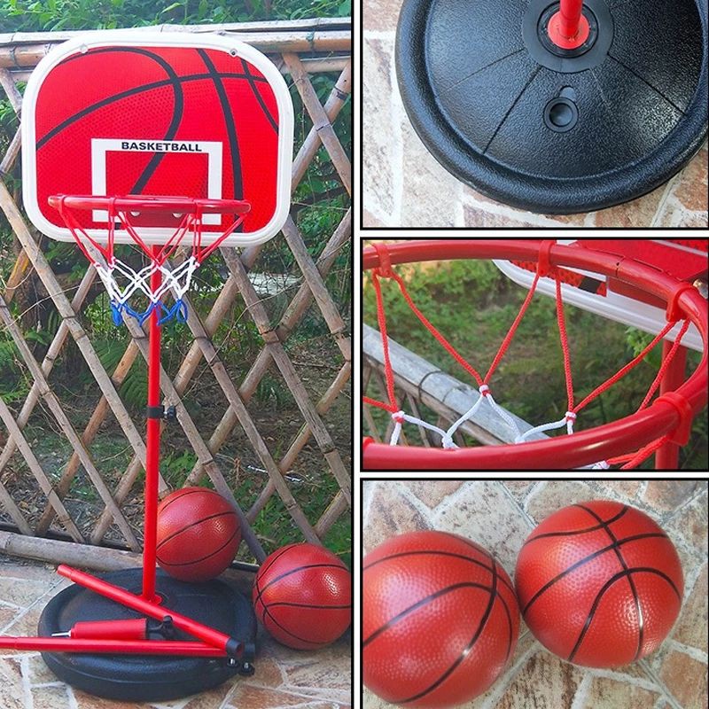 Kids Basketball Toy Metal / NBA Portable Ring Basket anak / Anak birthday gift / Hoop&amp;Stand 72~150cm Adjustable Basketball Hoop Indoor Outdoor sports Ball Gift(Free 2 Bola)