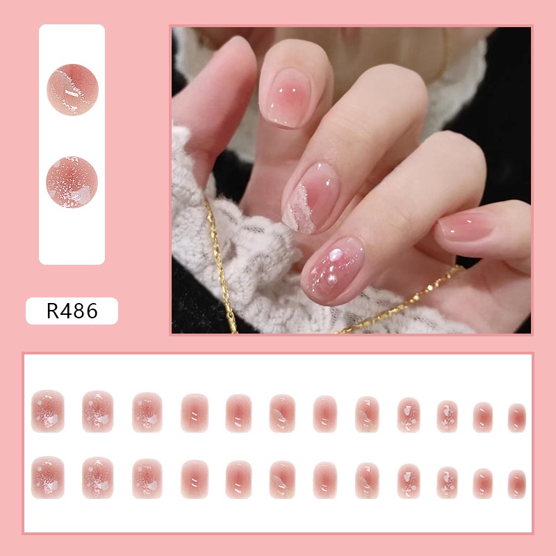 R481-r500 24pcs / box Kuku Palsu Full Cover Untuk Nail Art