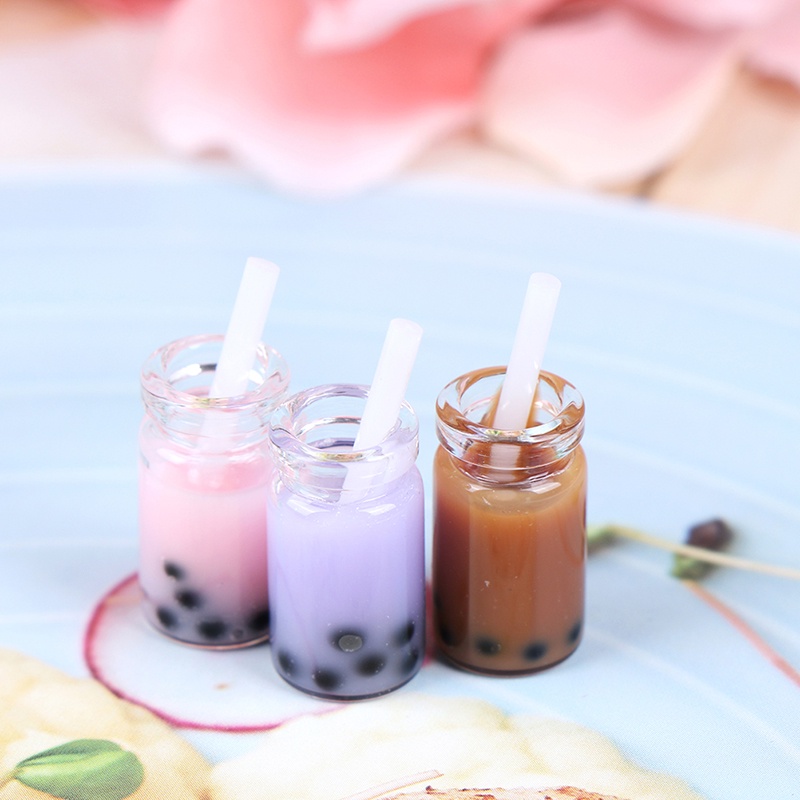 3pcs / set Miniatur milk tea Untuk Aksesoris Rumah Boneka 1: 12