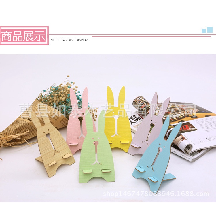 STAND HP KARAKTER RABBIT HOLDER KELINCI KAYU HANDPHONE SANDARAN DOCKING