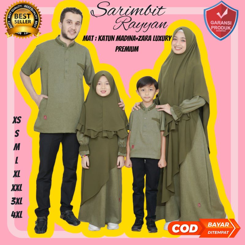 baju couple keluarga Rayyan set gamis muslim sarimbit couple ukuran jumbo XS-4XL pasangan suami istri kapelan ibu dan anak wanita bsju kapel kekinian terbaru