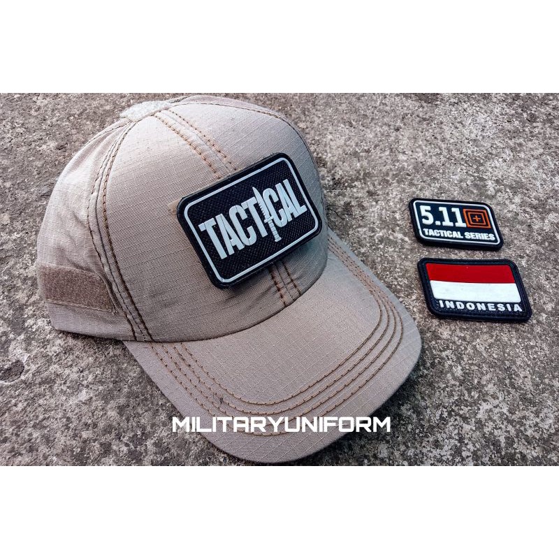 topi polos velcro + emblem karet