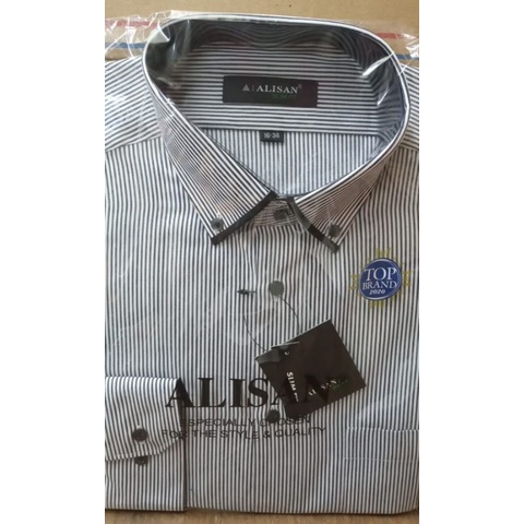 Kemeja Alisan Motif Kotak / Salur Slimfit / Reguler Tangan Panjang size 16