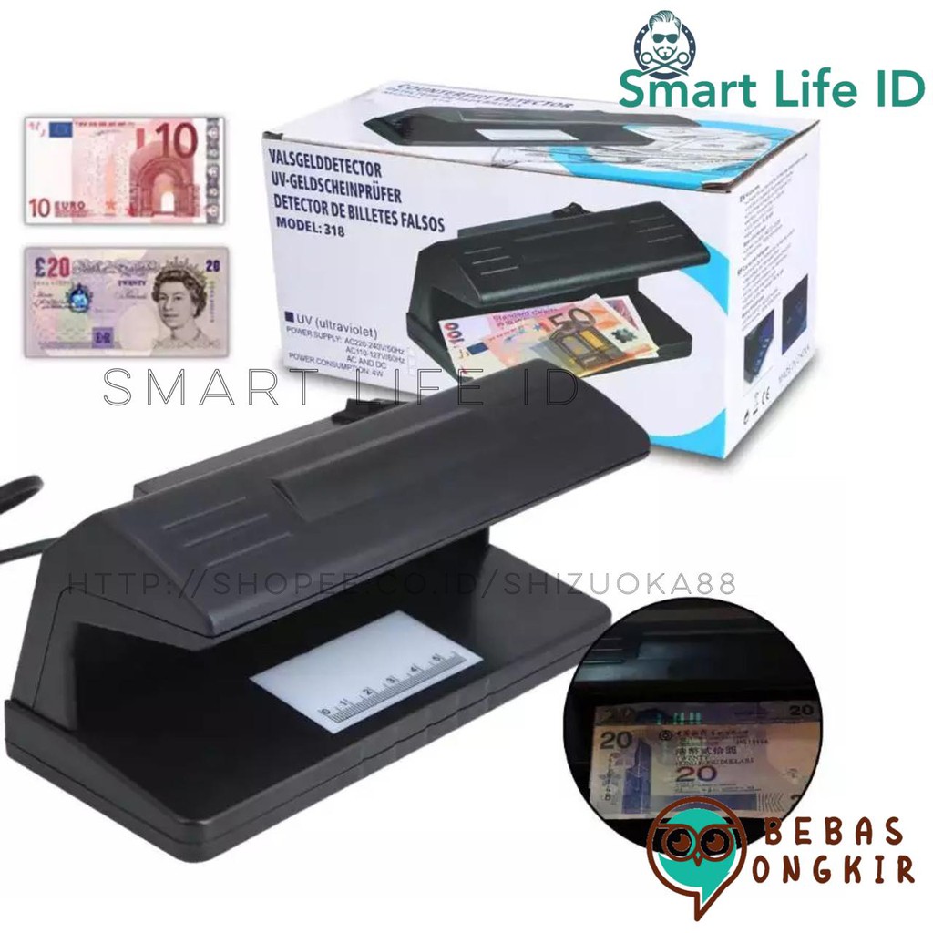 Money Detektor Lampu Alat Pendeteksi Uang Palsu Sinar Ultra Violet Money Counterfeit 3 Watt UV 318