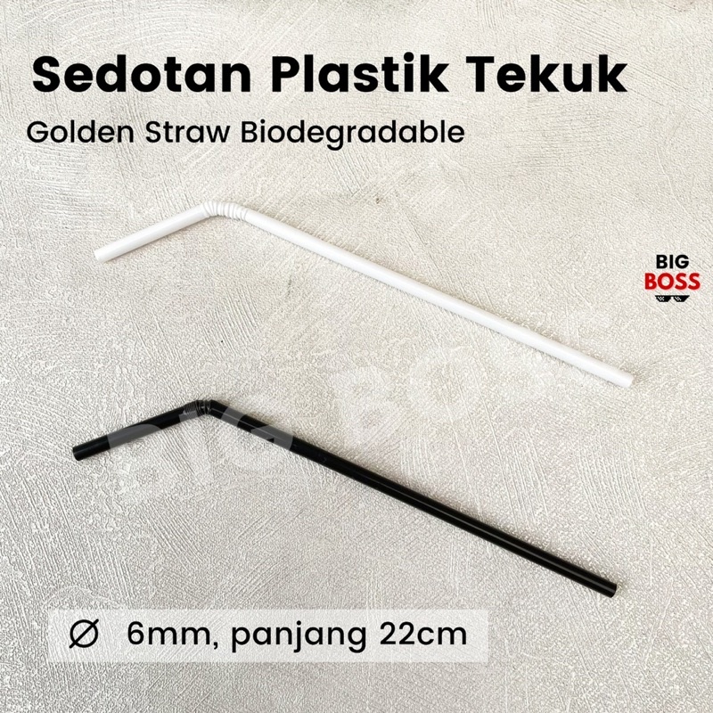 Sedotan Fleksibel Tekuk Steril 6mm Hitam Putih Higienis / Plastik Wrapping Paper / Sedotan Plastik Restoran / Sedotan Plastik Steril