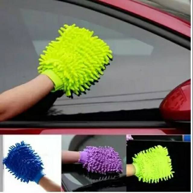 Nuansa - Sarung tangan cendol Microfiber Car Wash Washing Cleaning Gloves Wol Cuci Mobil Motor