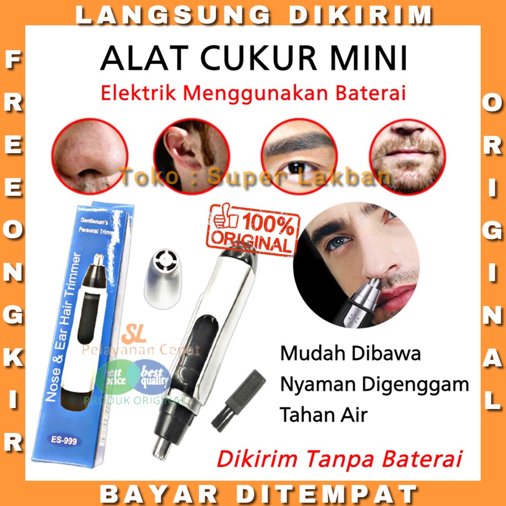 Alat Cukur Bulu Hidung Elektrik Mini Mudah Dibawa Cukuran Kumis Alis Mata Tahan Air