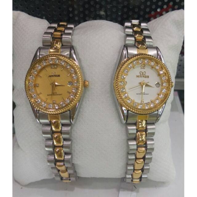 JAM TANGAN WANITA MIRAGE-1580 RANTAI KOMBINASI GOLD