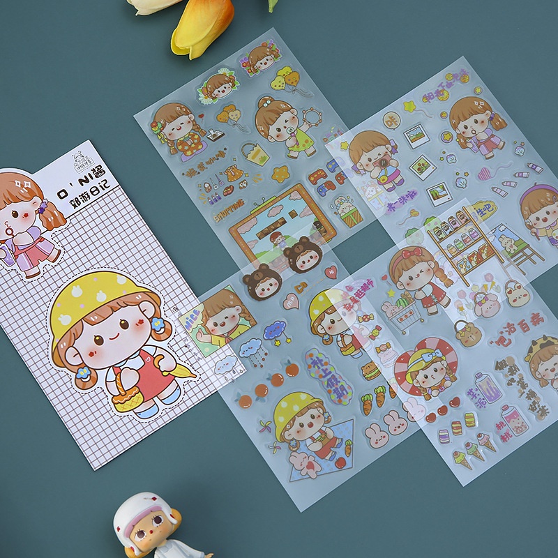 

STICKER PVC 4 LBR KOREA PRETTY GIRL DIY BUJO AESTHETIC SCRAPBOOK LOVERSTUFF