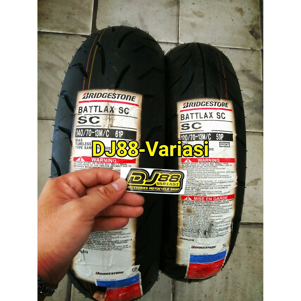 Ban Battlax nmax SC ukuran 120 70 dan 140 70 ring 13 depan belakang Paket HEMAT